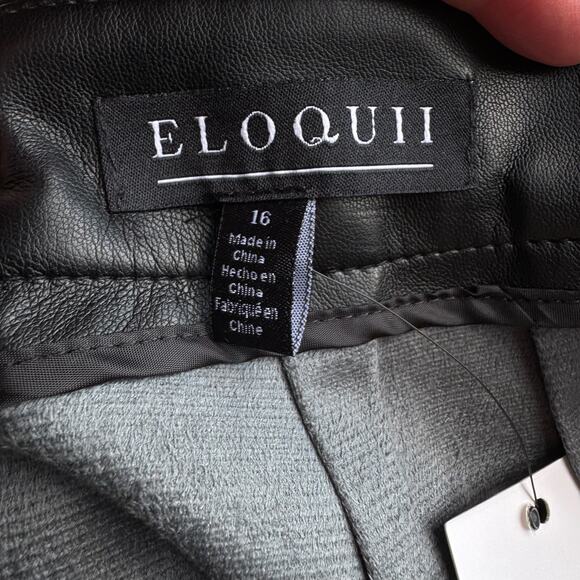 NWT ELOQUII Mixed Media Black & White Pleated Midi Skirt - Picture 7 of 8